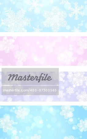 Collection of Christmas banners with snowflakes