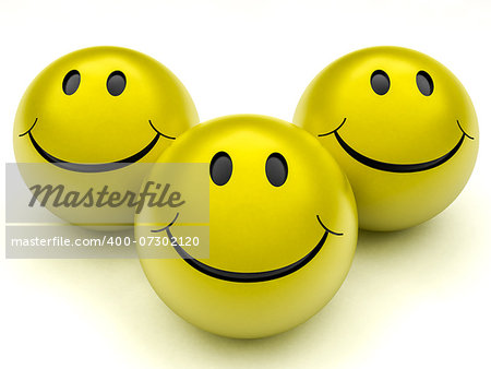 smile ball with emotions on a white background