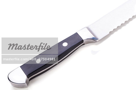 kitchen knife for bread object isolated on white background utensil equipment