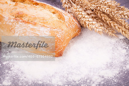 tasty fresh baked bread bun baguette natural food detal background