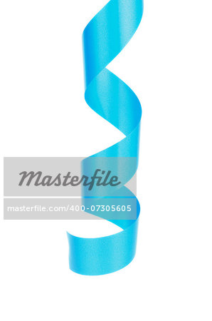 Blue Hanging Down Curly Party Streamer isolated on white background