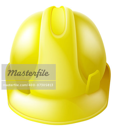 Illustration of a yellow hard hat safety helmet like those worn by construction workers