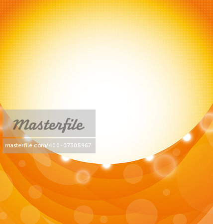 Illustration orange background with shapes swirl and light effects - vector