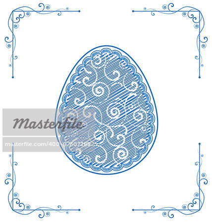 White background with Easter eggs