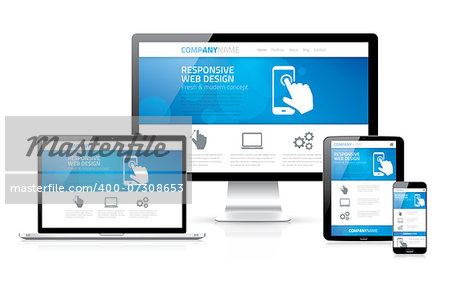 Scalable and flexible modern responsive web design concept vector EPS10