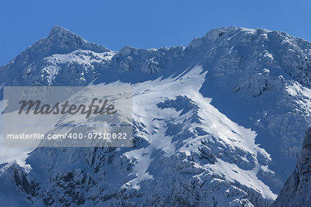 Negoiu peak in winter. Fagaras Mountains, Southern Carpathians, Romania