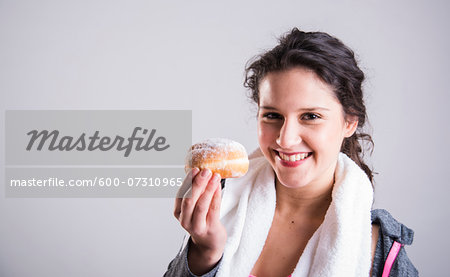 Portrait of Teenager with Doughnut