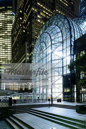 Winter Garden Atrium Exterior Illuminated At Night World