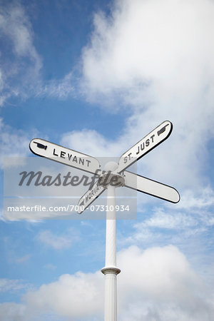 Signpost, St Just, Cornwall, England