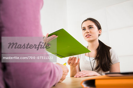 Teenager Working in Office, Mannheim, Baden-Wurttemberg, Germany