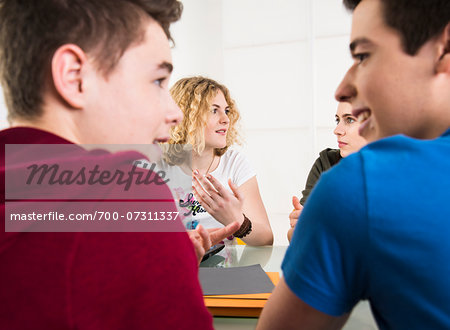 Teenagers Working in Office, Mannheim, Baden-Wurttemberg, Germany