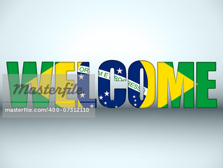 Vector - Brazil Flag Welcome Soccer Letters Background