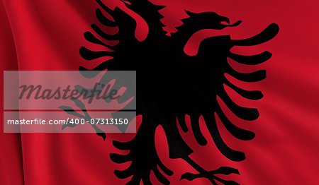 A flag of Albania in the wind