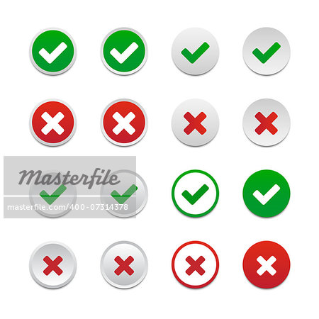 Set of validation buttons