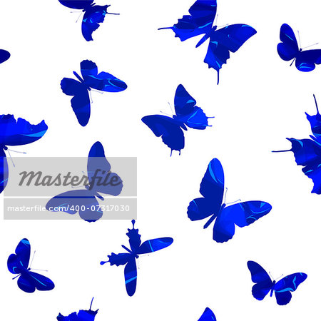 Seamless pattern with butterflies. Also available as a Vector in Adobe illustrator EPS format, compressed in a zip file. The vector version be scaled to any size without loss of quality.