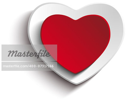Vector - Valentine Day Heart on White Background