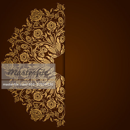 Elegant background with lace ornament and place for text. Floral elements, ornate background. Vector Illustration EPS10.