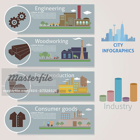 City. Industry. Vector for you design