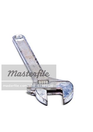 ajustable spanner isolated on white