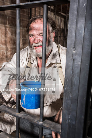 Angry Man in an Old West Jail