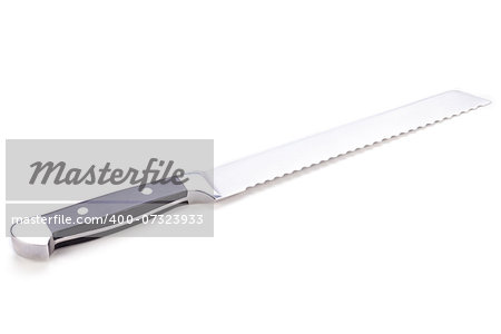 kitchen knife for bread object isolated on white background utensil equipment