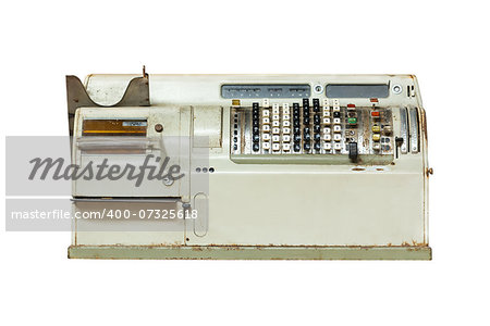 Old Cache machine isolated on white background