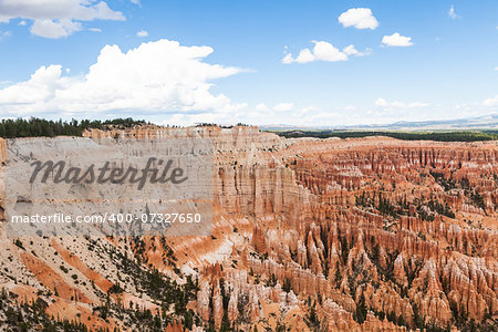 Orange colours in this iconic view of Bryce Canyon National Park, USA