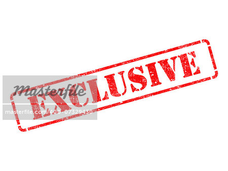 Exclusive on Red Rubber Stamp Isolated on White.