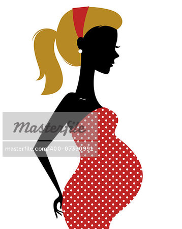 Pregnant woman silhouette. Vector Illustration