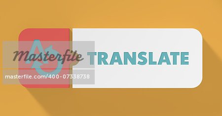 Translate Concept in Flat Design with Long Shadows.