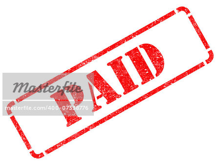 Paid - Inscription on Red Rubber Stamp Isolated on White.
