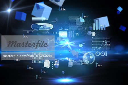 Global technology background against boxes on technical background