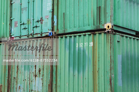 Stacked cargo containers