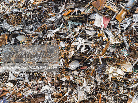 A heap of scrap metal for recycling