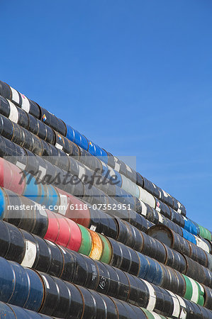 Oil barrels stacked up