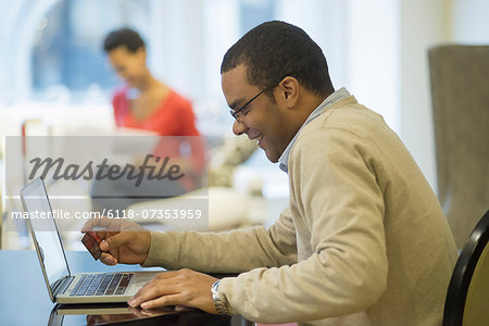 Man working in design store