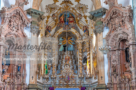 Main altar, Sao Francisco de Assis Church, Sao Joao del Rey, Minas Gerais, Brazil, South America