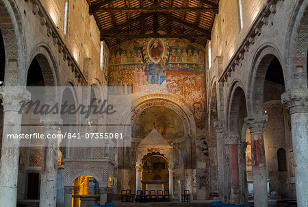 Interior of Santa Maria Maggiore Church, Tuscania, Viterbo province, Latium, Italy, Europe