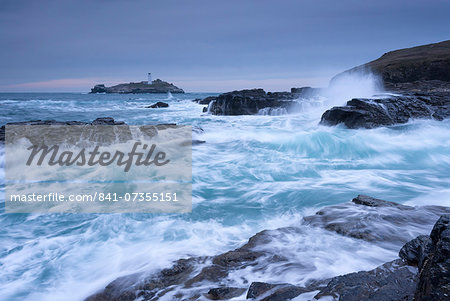 Crashing Atlantic waves in winter near Godrevy Lighthouse, Cornwall, England, United Kingdom, Europe Crashing Atlantic waves in winter near Godrevy Lighthouse, Cornwall, England, United Kingdom, Europe
