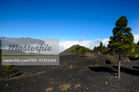 Clouds Filling Valley in Volcanic Mountains, El Pilar, La Palma, Santa Cruz de Tenerife, Canary Islands Clouds Filling Valley in Volcanic Mountains, El Pilar, La Palma, Santa Cruz de Tenerife, Canary Islands