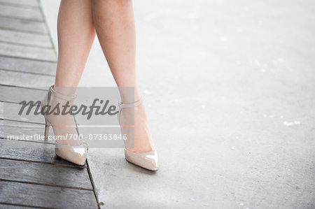 Close-up of Women's Legs wearing High Heel Shoes