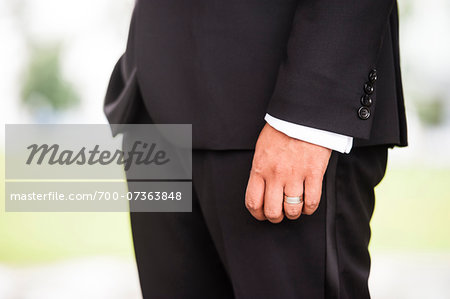 Close-up of Wedding Band on Groom's Finger