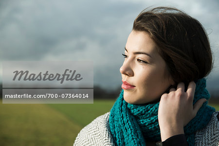 Portrait of Young Woman Crying Outdoors, Mannheim, Baden-Wurttemberg, Germany