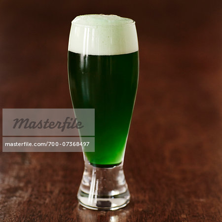 Glass of Green Beer, Studio Shot