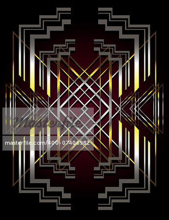vector background in an Art Nouveau building with geometric designs