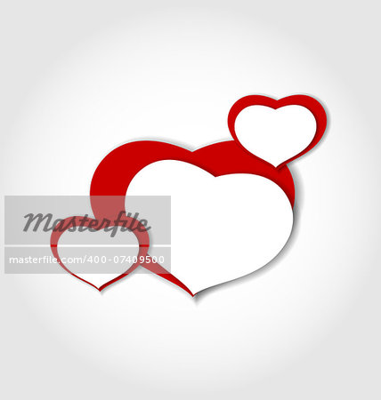 Illustration Valentine background made of hearts stickers - vector