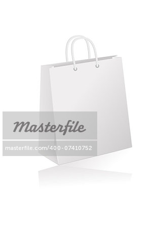 Illustration of white shopping bag isolated