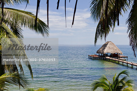 beautiful relaxing beach in a tropical calm  part of Belize