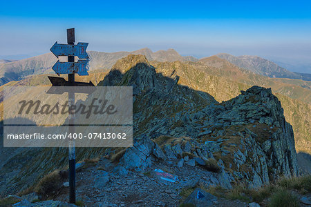 View from the Negoiu Peak which is the second highest mountain top (2535 m) of Fagaras Mountains