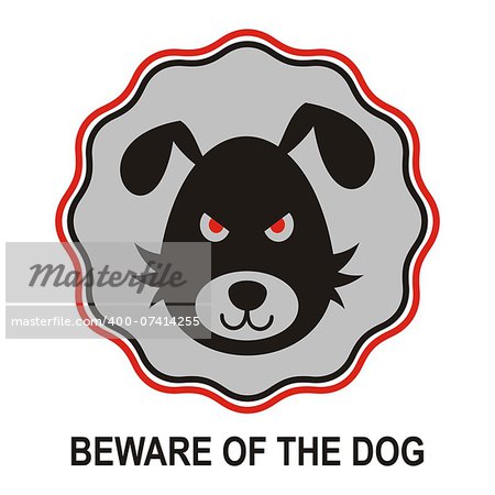 Beware of the bad dog sign vector illustration